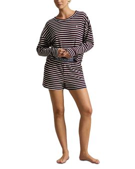 Polo Ralph Lauren Polo Ralph Lauren Waffle Knit Long Sleeve Top & Shorts Pajama Set
