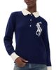 Polo Ralph Lauren Polo Ralph Lauren Wool Long Sleeve Polo Pullover Royal/Cream - 1