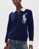 Polo Ralph Lauren Polo Ralph Lauren Wool Long Sleeve Polo Pullover Royal/Cream - 2