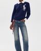 Polo Ralph Lauren Polo Ralph Lauren Wool Long Sleeve Polo Pullover Royal/Cream - 5