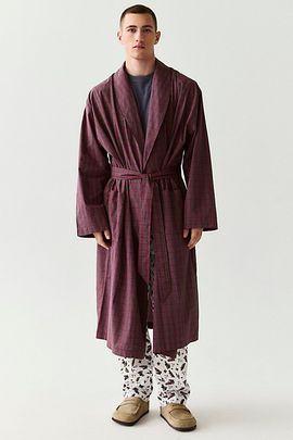 Polo Ralph Lauren Polo Ralph Lauren Woven Plaid Robe in Mini Red Stewart Plaid, Men's at Urban Outfitters