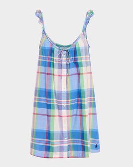 Polo Ralph Lauren Ruffle-Trim Plaid Cotton Mini Dress