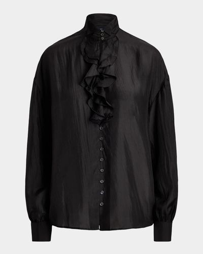 Polo Ralph Lauren Silk Habutai Ruffle Shirt