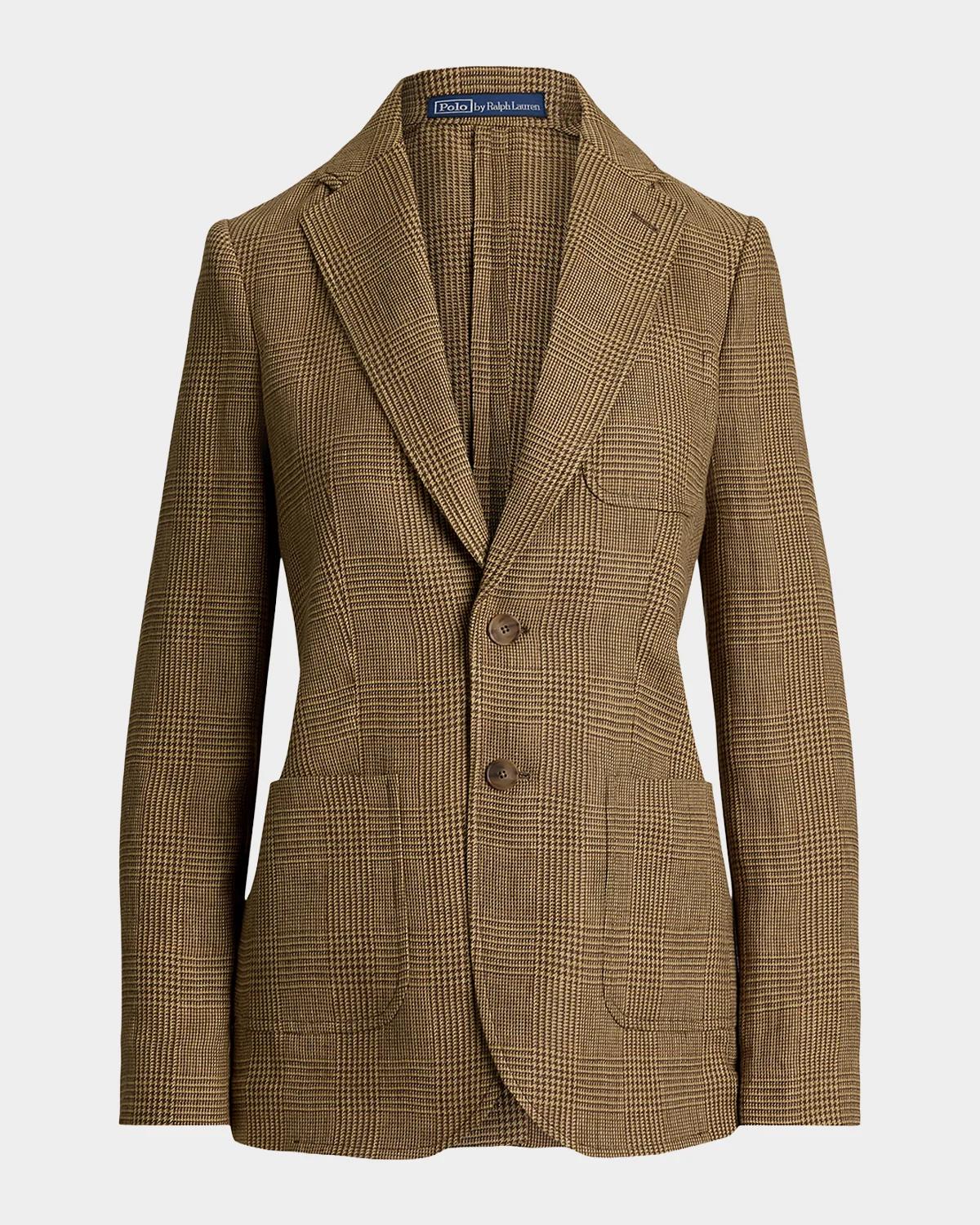 Polo Ralph Lauren Single-Breasted Glen Plaid Linen Blazer