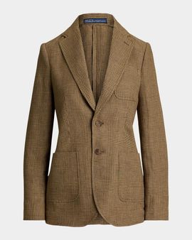 Polo Ralph Lauren Single-Breasted Glen Plaid Linen Blazer