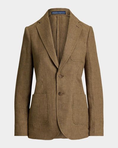 Polo Ralph Lauren Single-Breasted Glen Plaid Linen Blazer