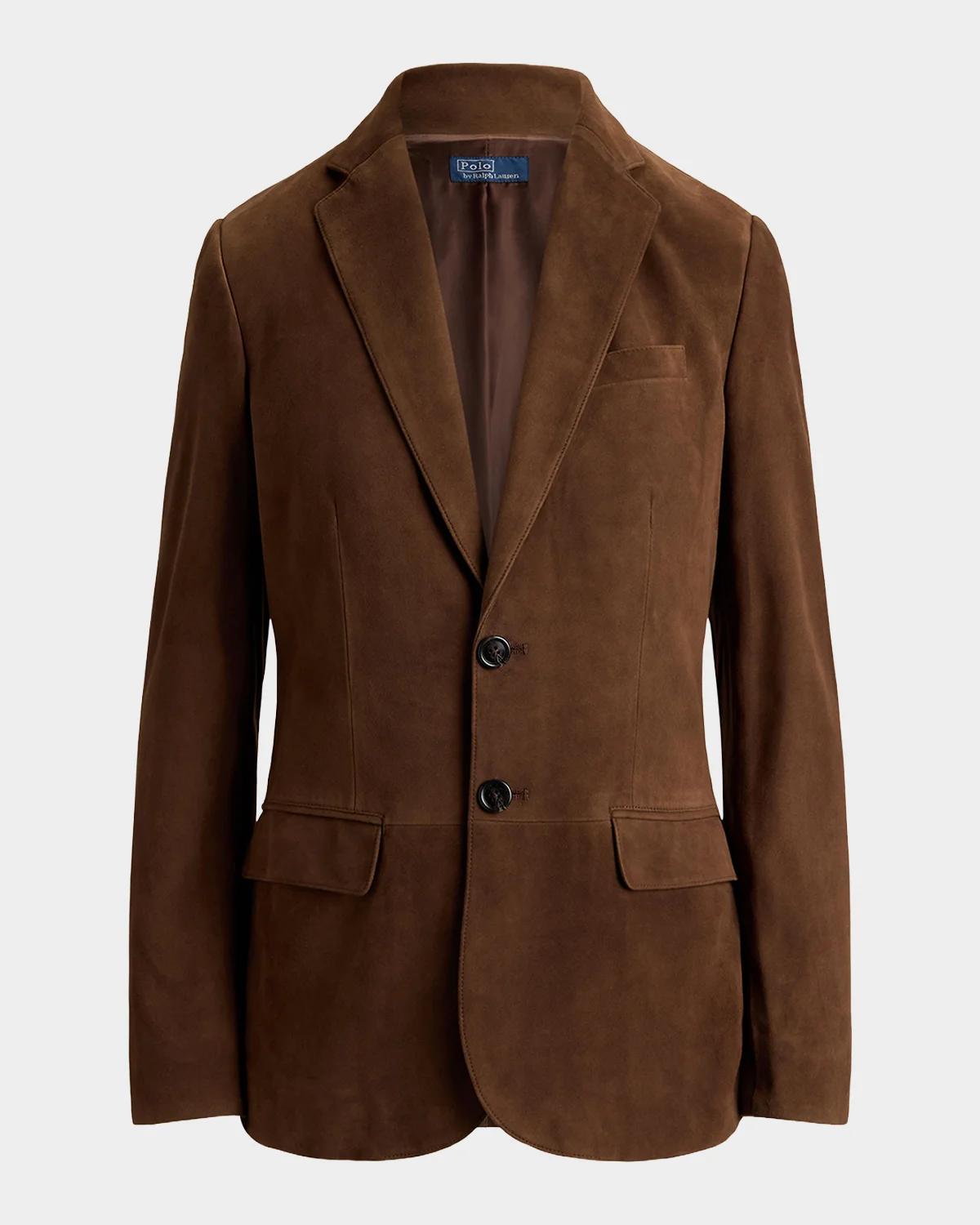 Polo Ralph Lauren Single-Breasted Suede Blazer