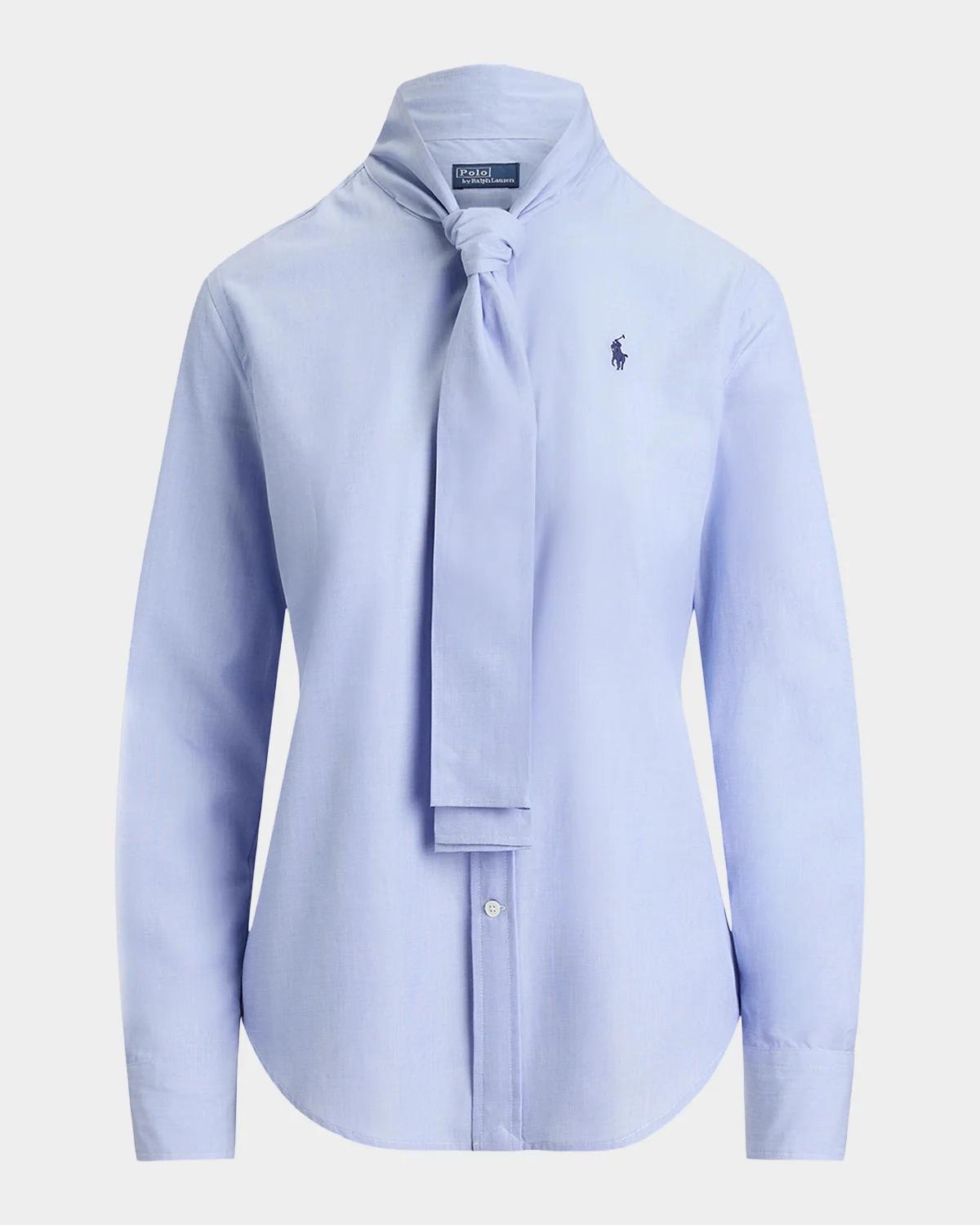 Polo Ralph Lauren Slim-Fit Cotton Tie-Neck Shirt