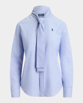Polo Ralph Lauren Slim-Fit Cotton Tie-Neck Shirt