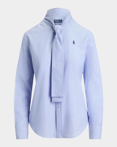 Polo Ralph Lauren Slim-Fit Cotton Tie-Neck Shirt
