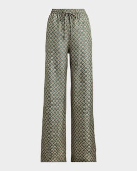 Polo Ralph Lauren Sloane Floral-Print Silk Pants