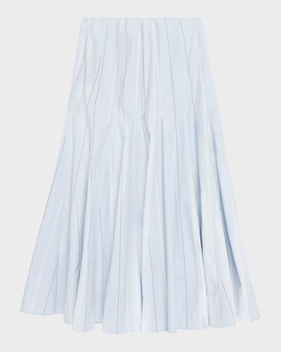 Polo Ralph Lauren Striped Godet Cotton Poplin Midi Skirt