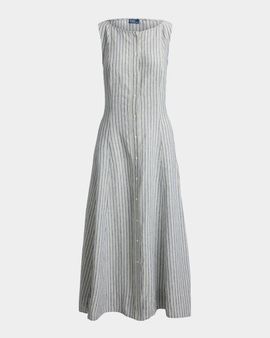 Polo Ralph Lauren Striped Paneled Linen Maxi Dress