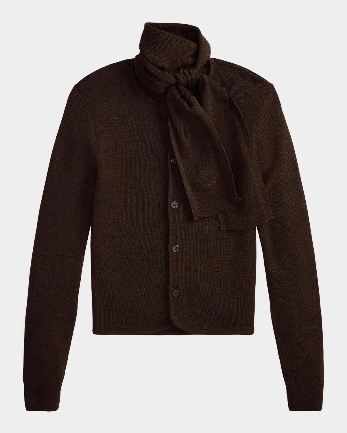 Polo Ralph Lauren Tie-Scarf Wool Cardigan