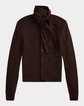 Polo Ralph Lauren Tie-Scarf Wool Cardigan