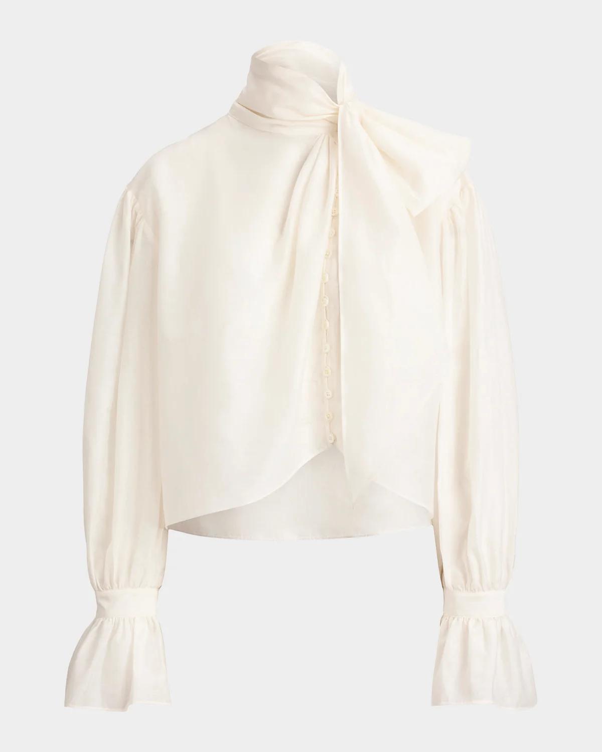 Polo Ralph Lauren Tieneck Cotton-Silk Organdy Shirt