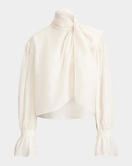 Polo Ralph Lauren Tieneck Cotton-Silk Organdy Shirt