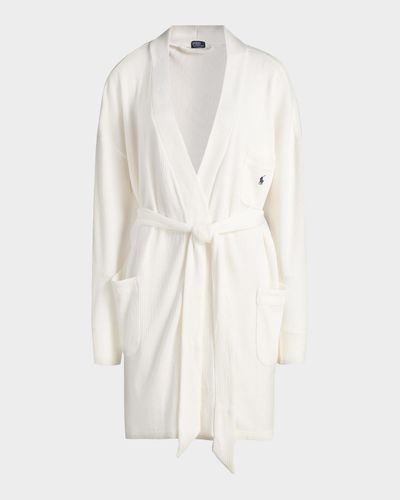 Polo Ralph Lauren Waffle-Knit Cotton-Blend Belted Robe