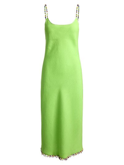 Polo Ralph Lauren Women's Beaded Linen Midi-Slipdress