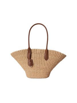 Polo Ralph Lauren Women's Bellport Raffia Basket Tote Bag