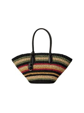Polo Ralph Lauren Women's Bellport Striped Raffia Tote Bag