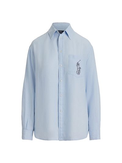 Polo Ralph Lauren Women's Big Pony Linen Oversized Shirt