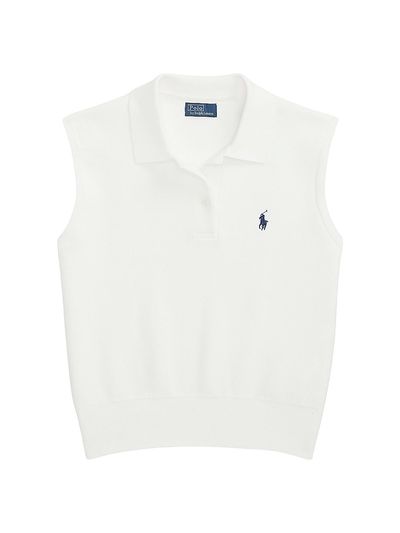 Polo Ralph Lauren Women's Cotton-Blend Sleeveless Polo Sweater