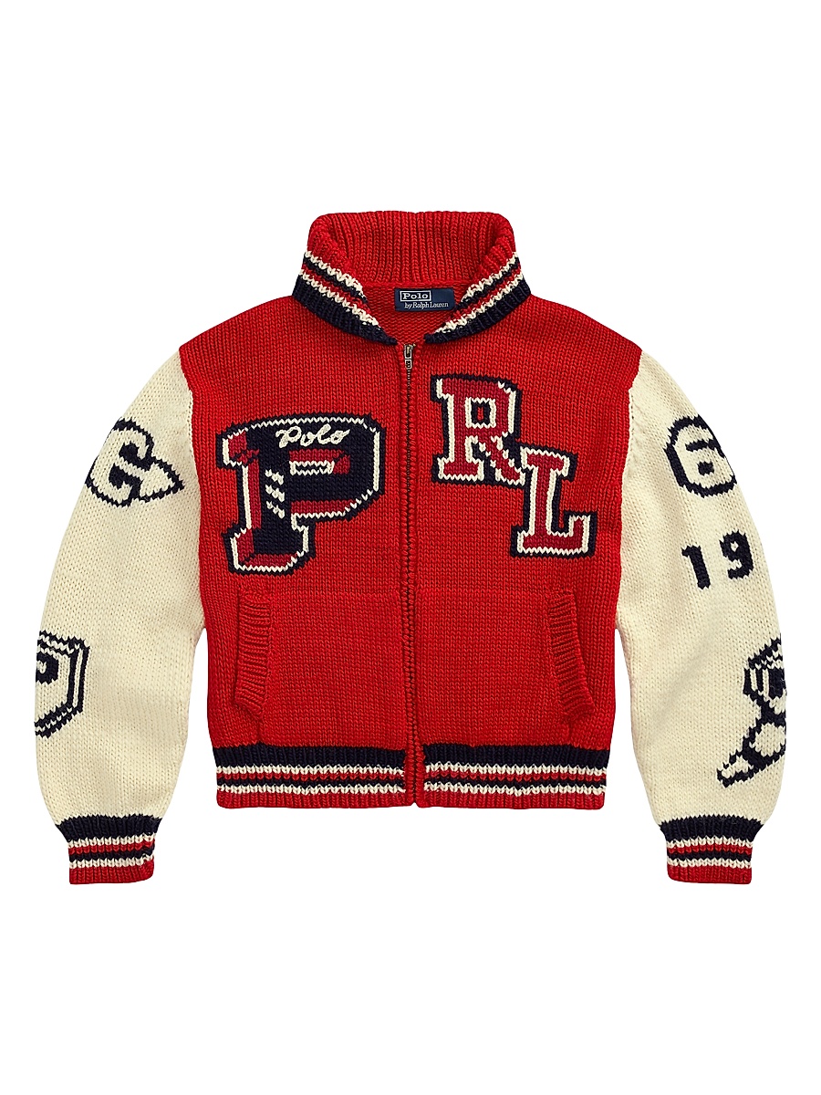 Polo Ralph Lauren - Women's Letterman Wool-Blend Zip-Front Sweater