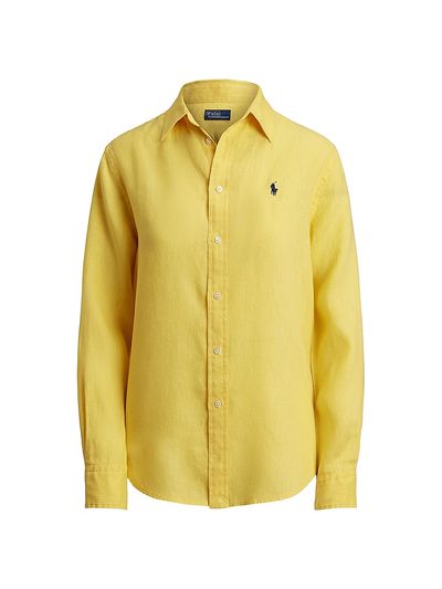 Polo Ralph Lauren Women's Logo-Embroidered Linen Classic-Fit Shirt
