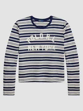Polo Ralph Lauren Women's Logo Striped Jersey Long-Sleeve T-Shirt