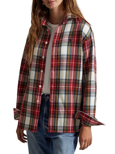 Polo Ralph Lauren Women's Plaid Button-Front Cotton Flannel Shirt