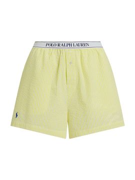 Polo Ralph Lauren Women's Seersucker Logo Waistband Boxer Shorts