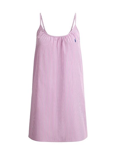 Polo Ralph Lauren Women's Striped Cotton Gathered Mini Slipdress