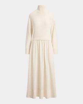 Polo Ralph Lauren Wool &amp; Crepe Maxi Dress