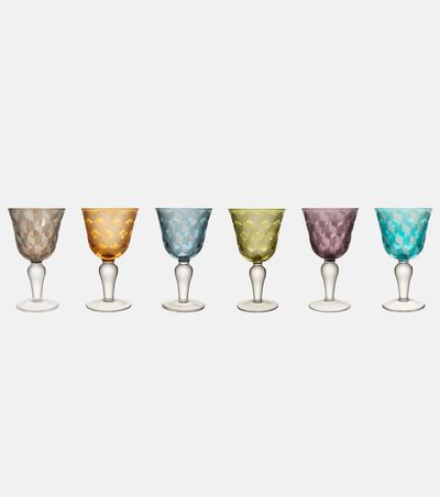 Polspotten Polspotten Blocks set of 6 wine glasses