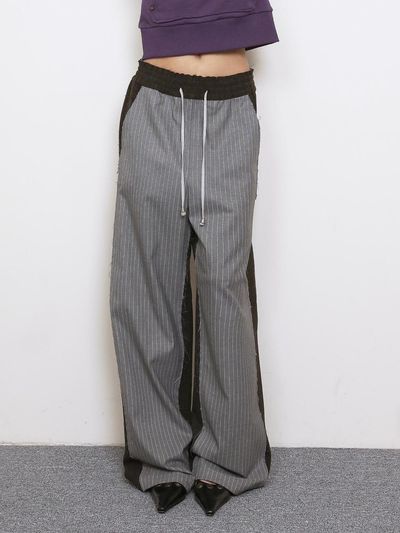 Polysooem FRONT STRIPE EFFORTLESS PANTS, GREY