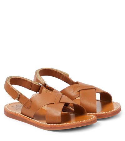 Pom d'Api Pom d'Api Plage-Stitch Cross leather sandals