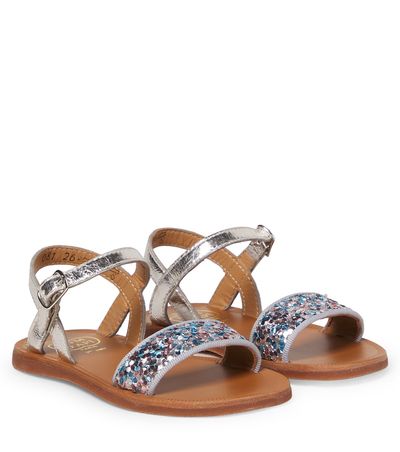 Pom d'Api Pom d'Api Plagette Buckle glitter leather sandals