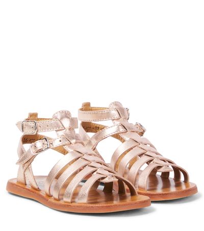 Pom d'Api Pom d'Api Plagette Gladiator metallic leather sandals