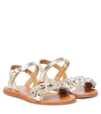 Pom d'Api Pom d'Api Plagette Multi Flo metallic leather sandals