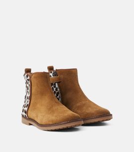 Pom d'Api Pom d'Api Trip Back suede and calf hair ankle boots