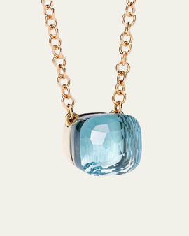 Pomellato Nudo 18K Rose Gold Blue Topaz Pendant Necklace