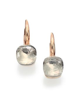 Pomellato Nudo White Topaz & 18K Rose Gold Leverback Earrings