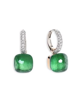 Pomellato Pomellato 18K Gold Nudo Prasiolite, Green Agate & Diamond Earrings