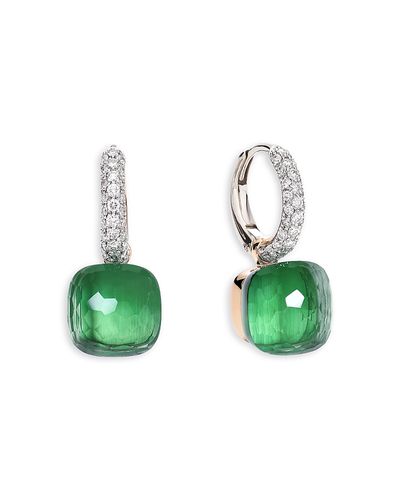 Pomellato Pomellato 18K Gold Nudo Prasiolite, Green Agate & Diamond Earrings
