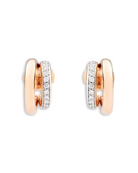 Pomellato Pomellato 18K Rose Gold Iconica Diamond Double Huggie Earrings