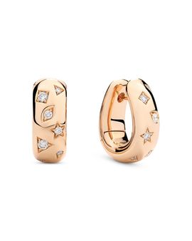 Pomellato Pomellato 18K Rose Gold Iconica Diamond Geometric Set Hoop Earrings, 0.4 tcw