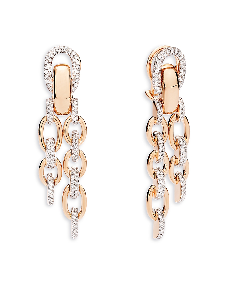 Pomellato Pomellato 18K Rose Gold Iconica Diamond Link Drop Earrings, 2.61 tcw