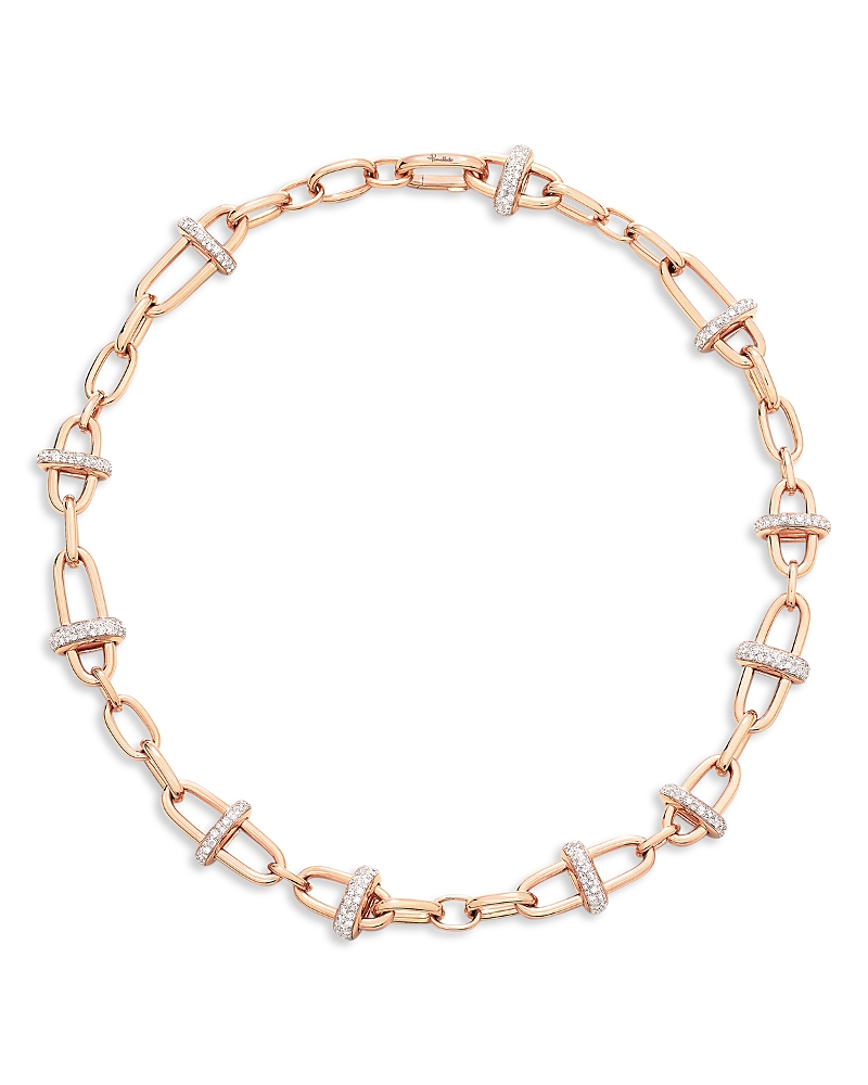 Pomellato Pomellato 18K Rose Gold Iconica Diamond Open Link Chain Necklace, 4.56 tcw