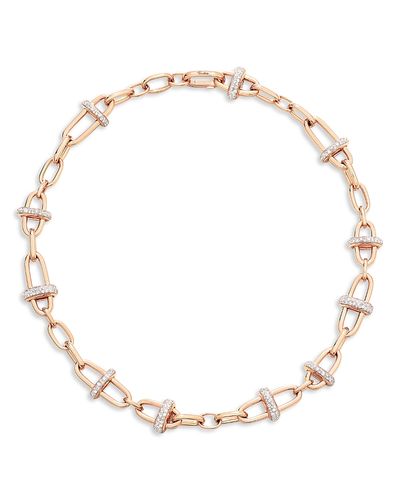 Pomellato Pomellato 18K Rose Gold Iconica Diamond Open Link Chain Necklace, 4.56 tcw